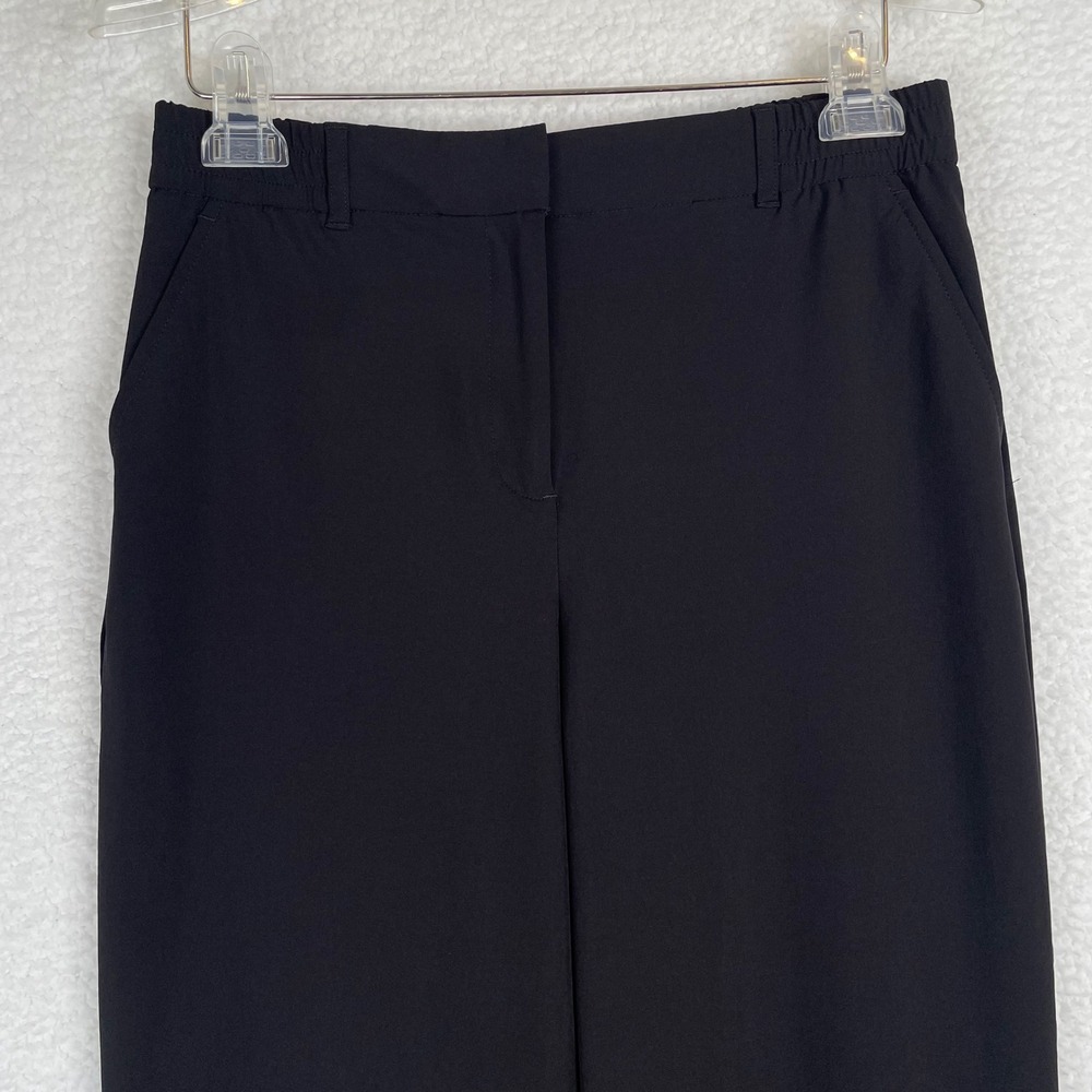 White House Black Market Luna Wide Leg Pants Black Career Trousers Size 6 Office